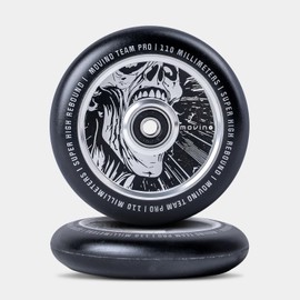 Movino Stunt Scooter Wheels Replacement Wheels Replacement Wheels Pack of 2 110 mm Aluminium Polyurethane Super High Rebound 100 kg Load Capacity Full Core Skeleton Black