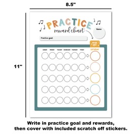 ScratchAway Practice Reward Charts for Kids (2-Pack) Scratch Off Reward Charts with Scratch Off Stickers - Fun Reward Charts to Motivate Your Kids (8.5"x11")