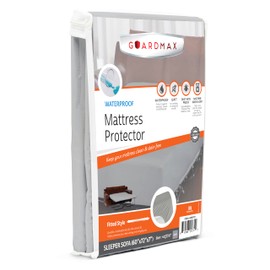 Guardmax Premium Waterproof Mattress Protector - Sleeper Sofa Size Waterproof Fitted Sheet Protects Against Liquid Spills, Stains, Dirt, and Dust Mites - Soft, Hypoallergenic, and Noiseless Bed Sheet