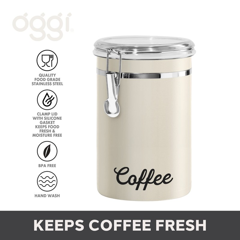 Oggi Stainless Steel Coffee Canister 62 fl oz - Airtight