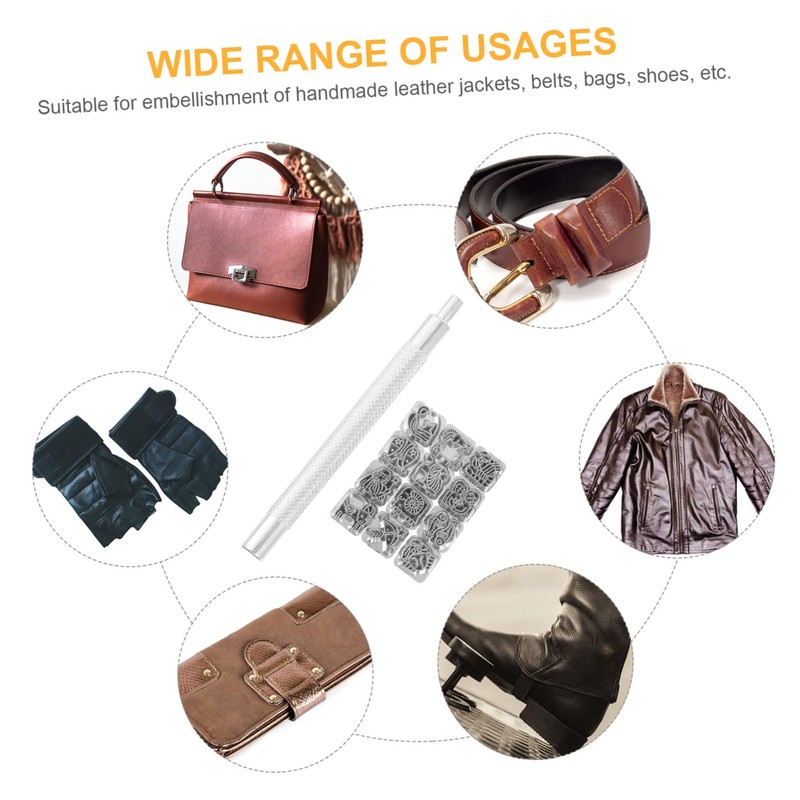 Operitacx 1Set Leather Stamping Tool Kit Punch with Pattern Stamps