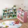 IOTXY Open Shelf Low Bookcase - Wooden 3-Tier Floor Standing