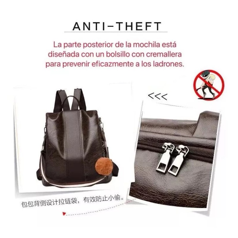 Yuqing Bolsa Mochila Moda Mujer Tipo Piel Super Calidad Antirrobo