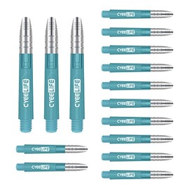 CyeeLife Transparent Alunium-Plastic Dart Shafts 15pcs Blue 35mm