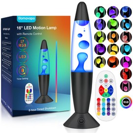 Elomavapa Large Black Liquid Motion Lamps 17 Colors Changing with Remote, 16 Inch Giant LED Table Lamp for Adults Kids, Mood Lighting Night Light for Bedroom Nightstand Office Decor, Birthday Gifts