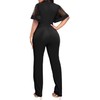 Yiershu Jumpsuit For Women Casual V Neck Sheer Ruffle Sleeve