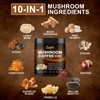 Mushroom Coffee Powder, 10 Mushroom Blend Supplements with Lion's Mane,