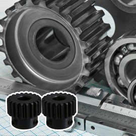 Yibuy 2 x Module 1 Black 8mm Hole 20 Teeth Motor Steel Gear 45 Steel Black