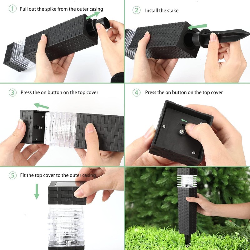 Jyoiat 6 Pack Solar Pathway Lights - Solar Powered Outdoor