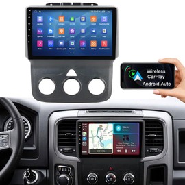 Aublinto Android 13 Car Stereo for DodgeRam 1500 2500 3500 2013-2018, 9 inch Touch Screen Radio Head Unit Replacement with Wireless CarPlay Android Auto GPS/FM/WiFi/SWC/AHD Backup Camera/Mirror Link