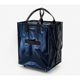 Hulken Large Rolling Tote Bag with Zip Top & Button Closure:_Midnight Blue
