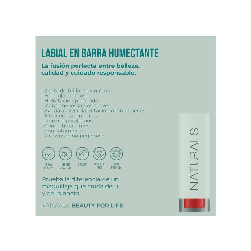 Labial Barra Naturals Natural Rouge Humectante 3.5ml