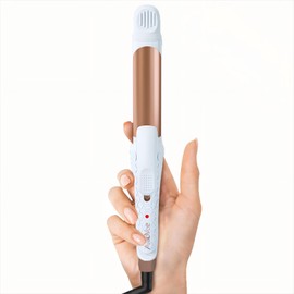 Dual Voltage Curling Iron, 2 in 1 Travel Curling Iron, 1 inch Hair Curler, European Travel for Women (White)