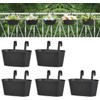 Mkono Metal Railing Planter Box 5 Pack Balcony Hanging Planter