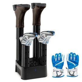 Costway 4 Shoe Electric Dryer W/ Timer, Fan For Boot Glove Prevent Odor Mold & Bacteria