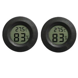INRIGOROUS Reptile Thermometer, Pack of 2 digital hygrometer thermometer Gauge Terrarium Hygrometer Lizard Spider Tortoise Tank Switchable Celsius Fahrenheit (Black)