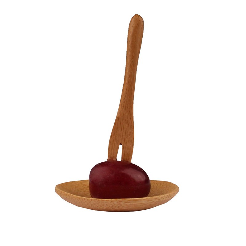 BambooMN Reusable Bamboo Appetizer Forks Picks 3.7" Carbonized Brown, 10
