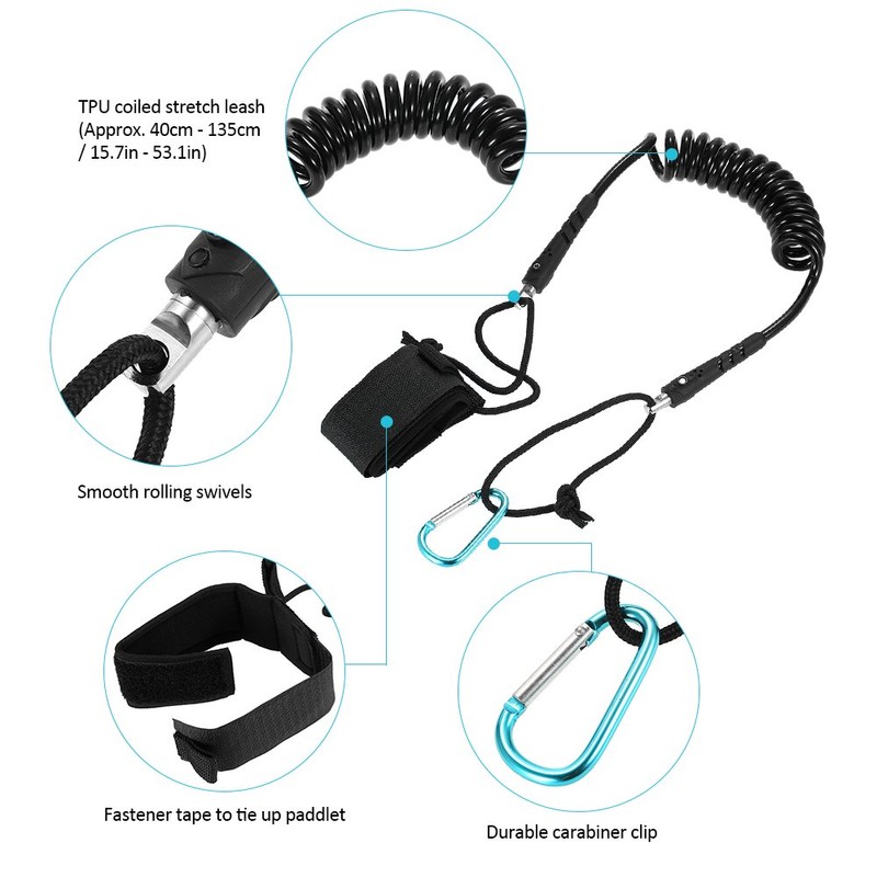 Lixada, Kayak, Canoe Leashes dopadoruri-syu Elastic Coil Boat Safety roddori-syu