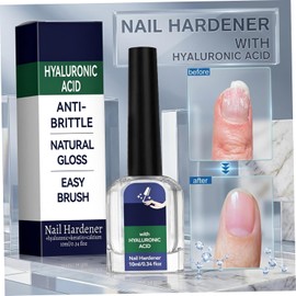 Endurecedor de uñas con ácido hialurónico - 10 ml de ácido hialurónico para uñas acero, débiles con queratina y calcio, fórmula transparente secado rápido, endurecedor acero