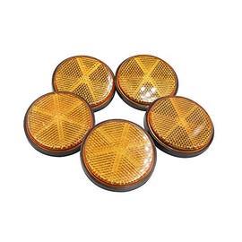 sourcing map Pack of 5 reflector motorcycle round yellow rear reflectors cat eye scooter warning plastic