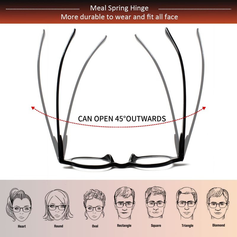 JOSCHOO 5 Pack Retro Round Reading Glasses Mini Small Comfortable