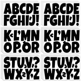 504 PCS Bulletin Board Letters 42 Sheets Large Letter Stickers Vinyl Waterproof Self-Adhesive Alphabet Sticker Letters for Poster Board Display Classroom School Mailbox Home Decor (3 Inch, Black)