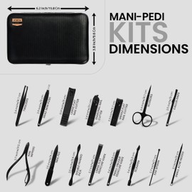 Utopia Care Nail Clippers Professional Nail Kit or Manicure Kit for Women and Men, Stocking Stuffers or Groomsmen Gifts 16Pcs Pedicure Set for Fingernail, Toenail Clippers with Travel Case