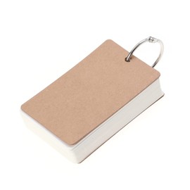 COHEALI Pages Kraft Paper Study Cards with Binder Ring for Note Taking DIY Bookmarks and Greeting Cards White for School and Office Use