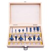 LU&MN Carbide Tipped Router Bits (15 PCS) with 1/4" Shank,