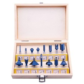 LU&MN Carbide Tipped Router Bits (15 PCS) with 1/4" Shank, Wood Milling Saw Cutter , All Purpose (Woodworking Tools for Home Improvement and DIY)
