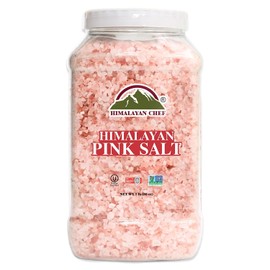 Himalayan Chef Himalayan Pink Salt Coarse, Enhance Taste & 100% Natural-Coarse Grain, Plastic Jar 80oz, Salt in Grinders.