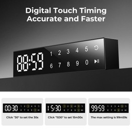 EooCoo Touch Screen Visual Kitchen Timer, Magnetic Back, Easy-to-Use LED Digital Display for Quick Setting, Perfect for Cooking and Baking, Household & Office