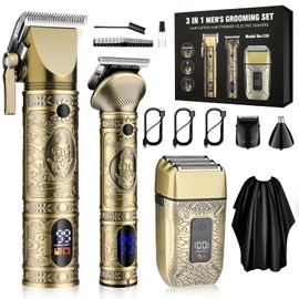 GSKY Professional Hair Clippers, Beard Trimmer for Men Electric Razor, Clippers and Trimmers Set Shavers for Men, Barber Clippers Hair Cutting Kit