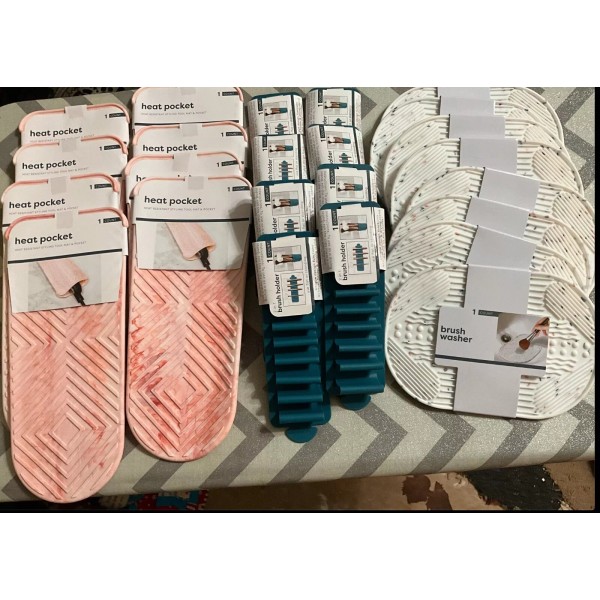 Lot of 8 Travel Makeup Brush Holder Washer & Heat