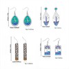 4 Pairs Boho Earrings for Women Vintage Turquoise Palm Tree