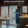 FEOMOS Stained Glass Window Film, Window Privacy Films, Colorful Lattice