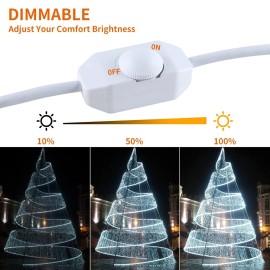 ISUERFY 80FT Dimmable LED Rope Light, Cuttable Waterproof Indoor Outdoor Clear Tube L...