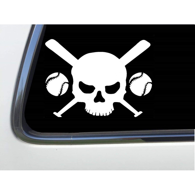 thatlilcabin - Skull Baseball bat AS1275 6" Baseball car Sticker
