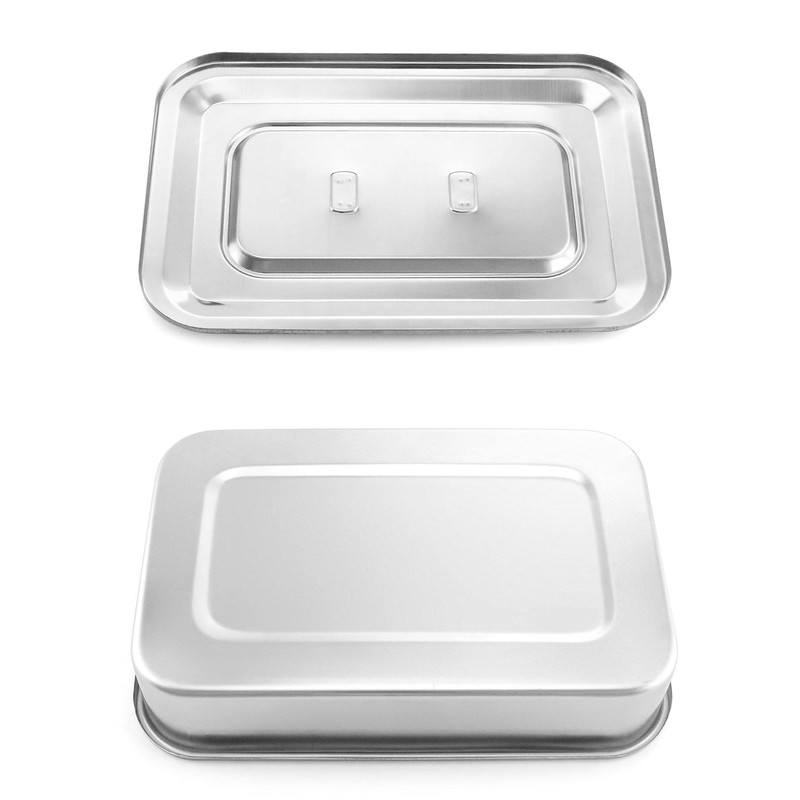 QWORK Medical Stainless Steel Instrument Tray Organizer Holder with Lid
