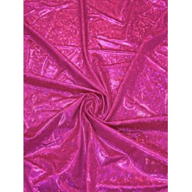 Nylon Spandex 4 Ways Stretch Shatter Glass Mystique Fabric by The Yard or Bulk (Pink)