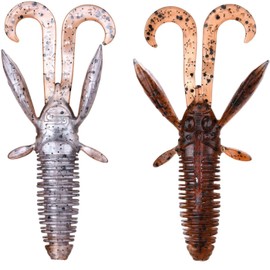 Spro Rubber bait for perch fishing and zander fishing, 9 cm, 4 g, Scent Series Insta Hog, colour: browny