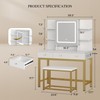 YITAHOME Vanity Desk with Mirror and Lights & Hidden Jewelry