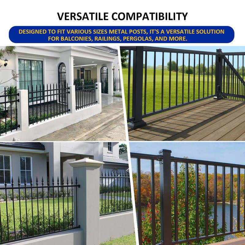 20 Pack 1-1/4'' x 1-1/4'' Aluminum Post Bracket, Wall Mount