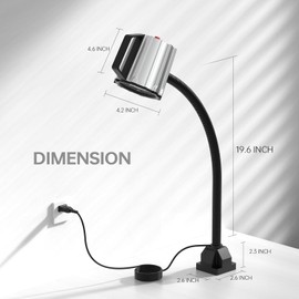StaStrStu 18W Led Machine Light, 18W Machine Lamp, 1800 Lumens Flexible Machine Work Light for Wood Lathe Machine Drill Press, Industrial Lighting 110-220v