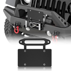 XOOKUN Hawse Fairlead License Plate Mount, Winch License Plate Bracket All 10 inch Hawse Fairlead Winch License Plate Bracket Roller Fairlead