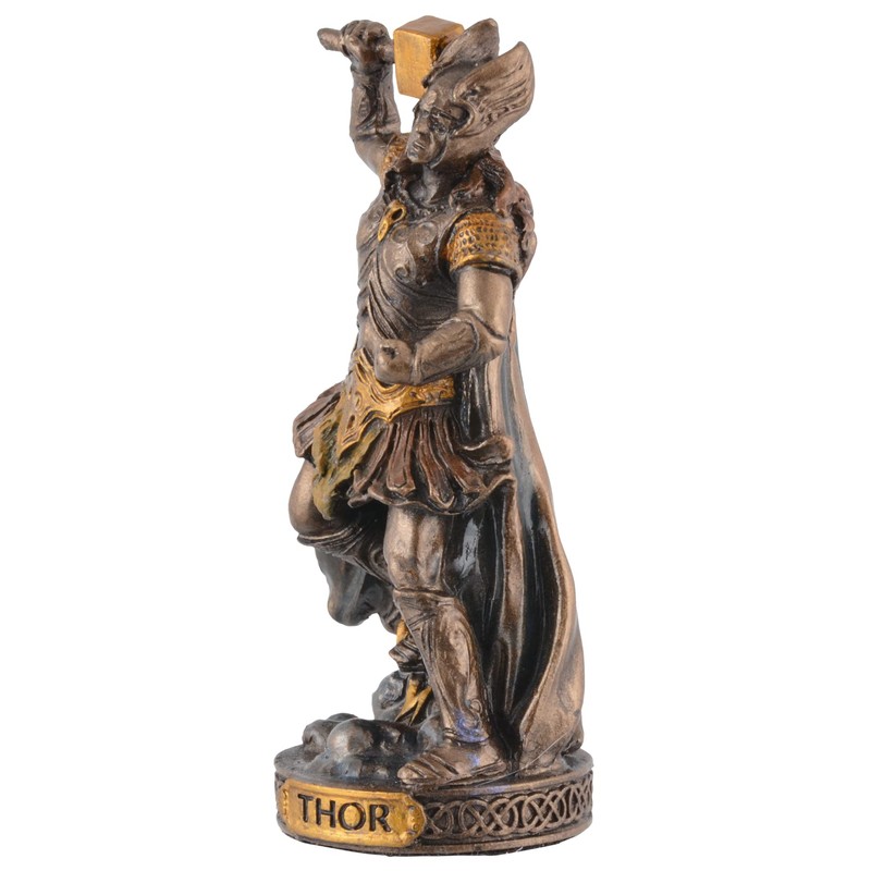 Miniature Figurine Germanic God Thor Bronze Hand-Painted by Veronese
