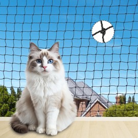 SUCCEFORT Cat Net for Balcony, 3 x 4 m Cat Net, Steel Wire Reinforced, Anti-Fall Net for Pets, Balcony Net, Cats Tear-Resistant for Balcony, Window, Patio