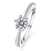 KRKC&CO Engagement Ring Women's Moissanite Rings, 0.5/1/1.5 Carat Diamond Solitaire