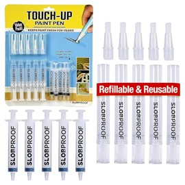 Slobproof Bolígrafo de pintura de retoque recargable, sin desorden, herramienta de reparación de pintura de pared reutilizable, aplicación precisa, me