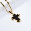 FATACI Cross Necklace for Men,Gold Plated Stainless Steel Hip Hop